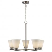 Trans Globe 71805 BN - 5LT CHANDELIER-FLARED GLASS-BN